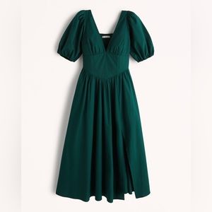 Abercrombie Fitch Puff Sleeve Corset MIDI Dress XL